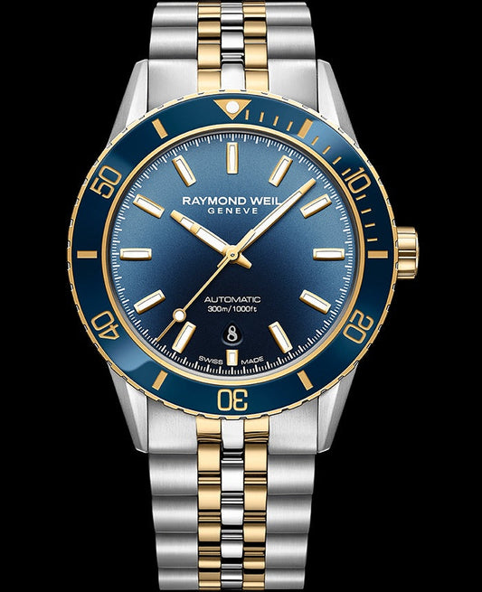 Raymond Weil Freelancer Diver Men's Two-Tone Gradient Blue Dial Bracelet Watch, 42,5 mm - 2775Sp350051