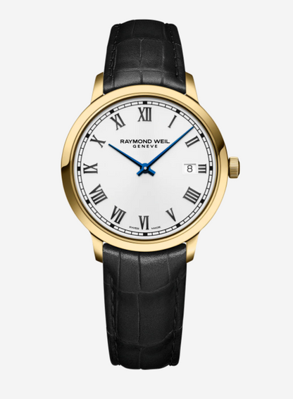 Raymond Weil Toccata Men's Classic Gold PVD Leather Quartz Watch, 39mm - 5485-PC-00359