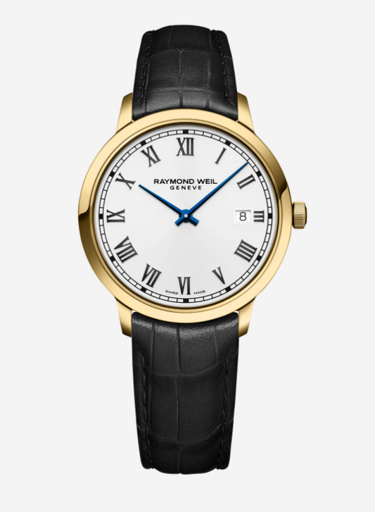 Raymond Weil Toccata Men's Classic Gold PVD Leather Quartz Watch, 39mm - 5485-PC-00359