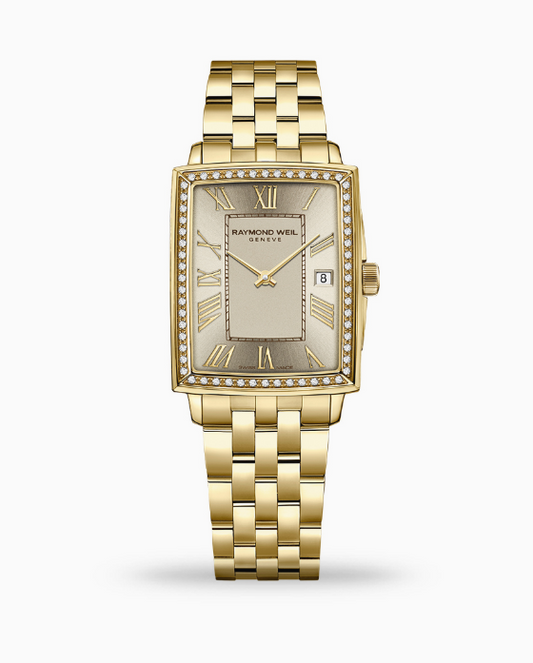 Raymond Weil Toccata Ladies Champagne Dial Diamonds Quartz Watch, 22 X 28 mm - 5925-PS-00100