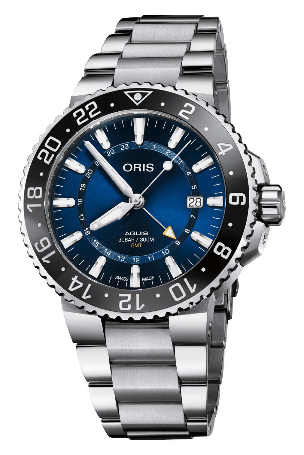 Oris Aquis Gmt Date Automatic Steel Blue Dial Divers Mens Watch - 79877544135