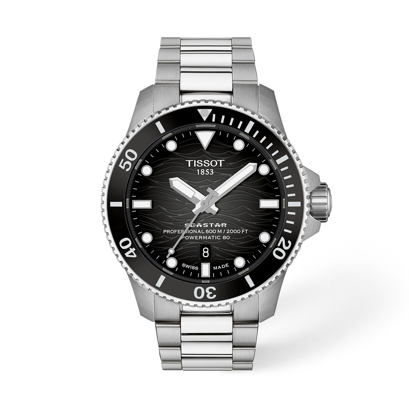 Tissot Seastar 2000 Powermatic 80 44mm Men's Diver Watch - T120.907.11.051.00