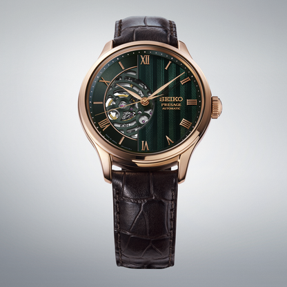 Seiko Presage Japanese Garden Open Heart 41.8mm Automatic Watch - HCB007J