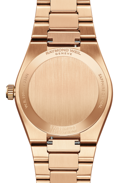 Raymond Weil A.R.T. Mother-of-pearl Dial Diamond-Set Bezel Integrated Bracelet Stainless Steel With Rose Gold PVD 30mm Ladies Watch - 1250-P5S-97081