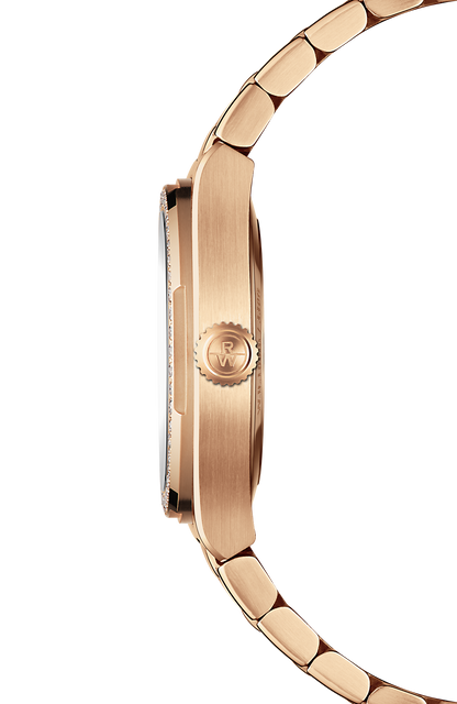 Raymond Weil A.R.T. Mother-of-pearl Dial Diamond-Set Bezel Integrated Bracelet Stainless Steel With Rose Gold PVD 30mm Ladies Watch - 1250-P5S-97081