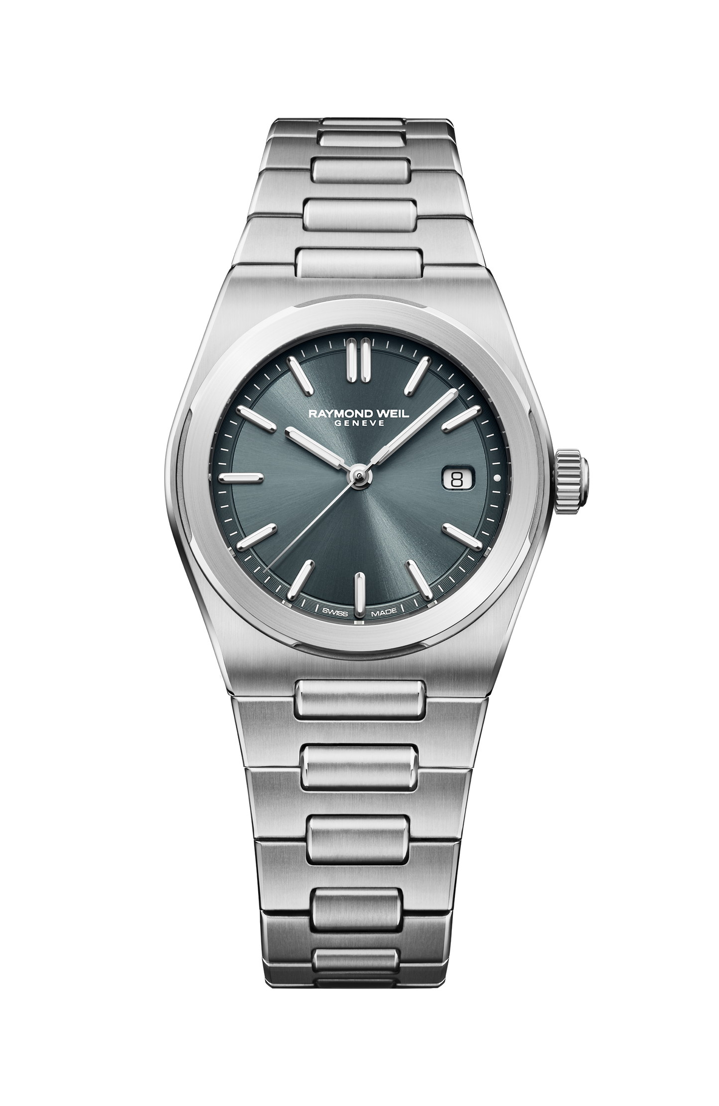 Raymond Weil A.R.T. Charcoal Blue Dial Integrated Stainless Steel Bracelet 30mm Quartz Watch - 1250-ST-56001