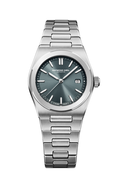 Raymond Weil A.R.T. Charcoal Blue Dial Integrated Stainless Steel Bracelet 30mm Quartz Watch - 1250-ST-56001
