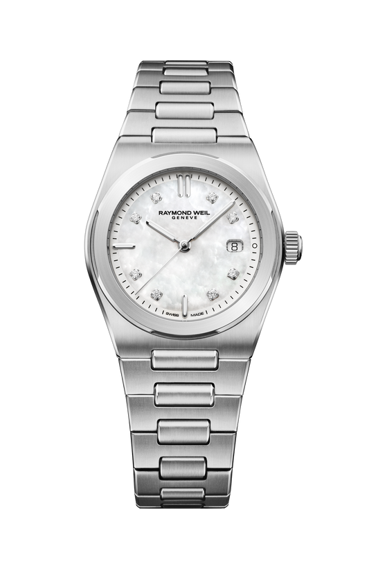 Raymond Weil A.R.T. Women's Quartz Mother-of-Pearl 30mm Dial Stainless Steel Watch - 1250-ST-97081
