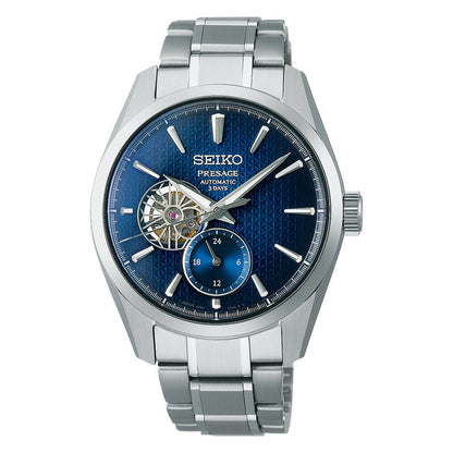 Seiko Presage Sharp Edge Automatic Watch Blue Dial Open Heart - Spb417J