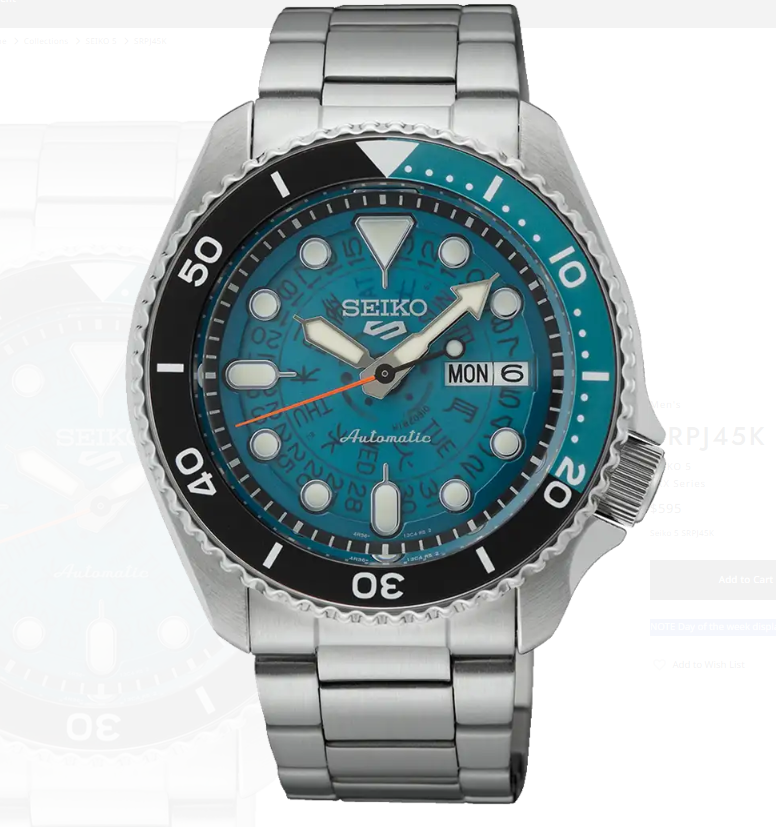 Seiko 5 Sports SKX Series 42.5mm - SRPJ45K